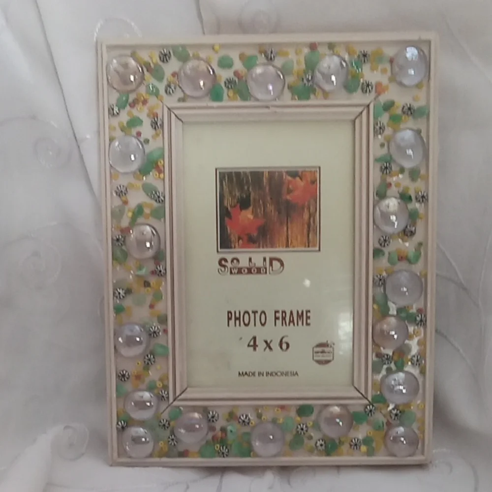 Nice Beaded Wooden Picture Frame